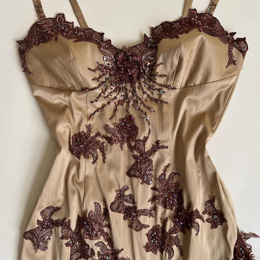00s designer boho fairy formal dress (XL)