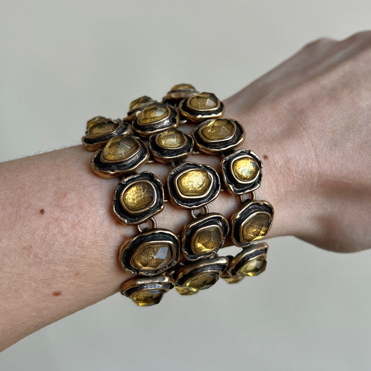 Amber stone wrap bracelet