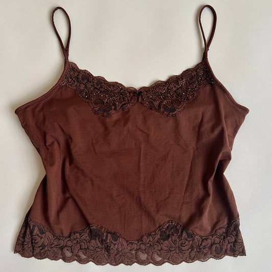 00s silk blend lace beaded cami (XL)
