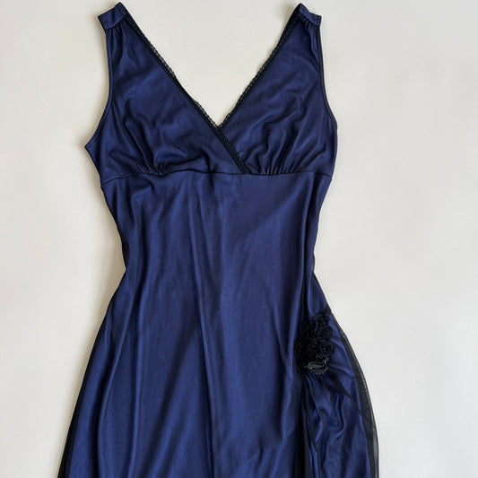 Vintage purple mesh midi dress (L)