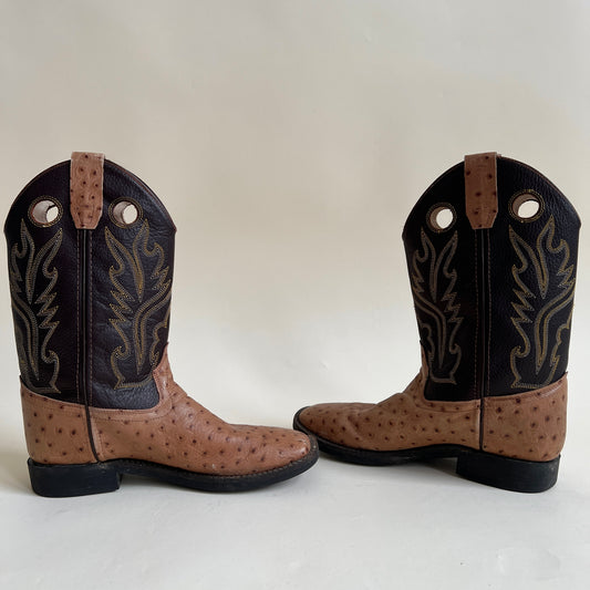 Brown leather & croc cowboy boot (9)