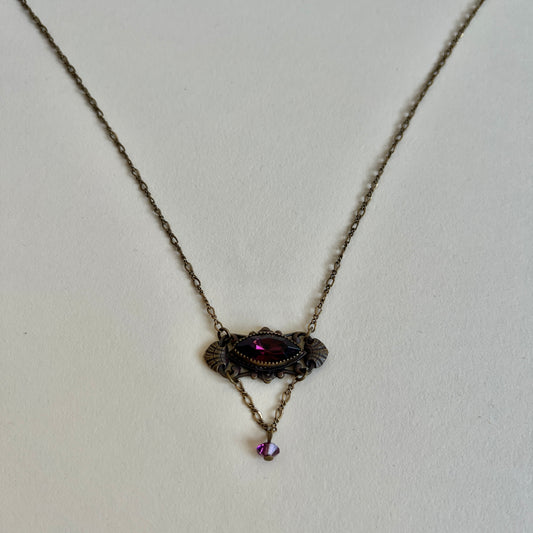 Amethyst gem gothic necklace