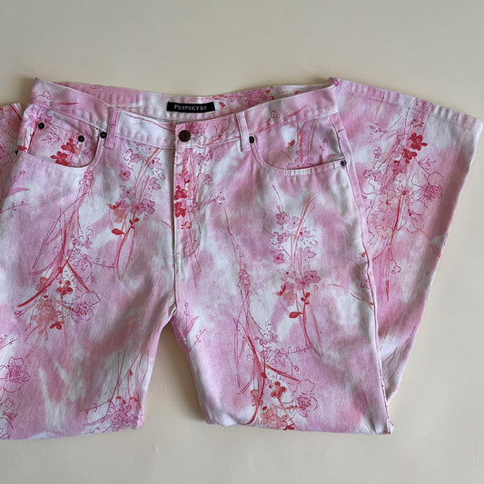00s cherry blossom jeans (XL)