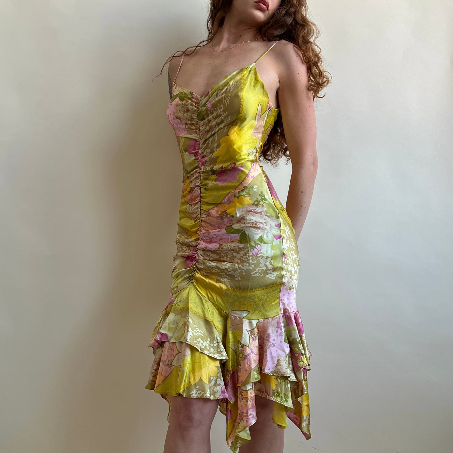 Vintage Betsey Johnson 100% silk garden fairy dress (M)