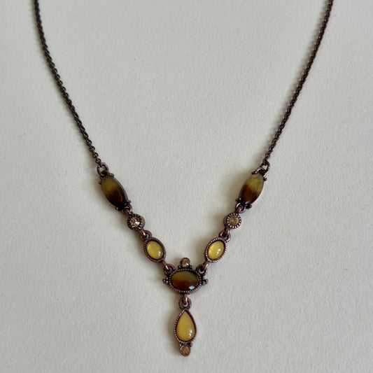 Amber honey drop necklace
