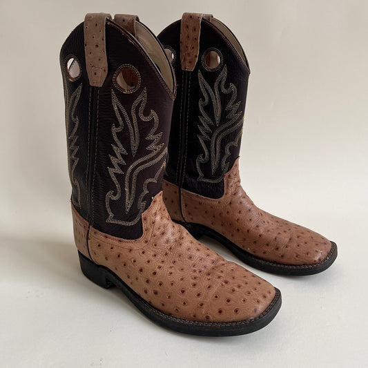 Brown leather & croc cowboy boot (9)