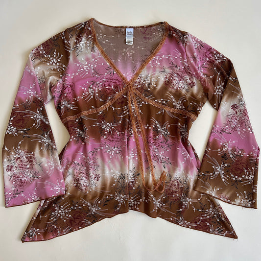 Vintage y2k boho floral blouse (3X)