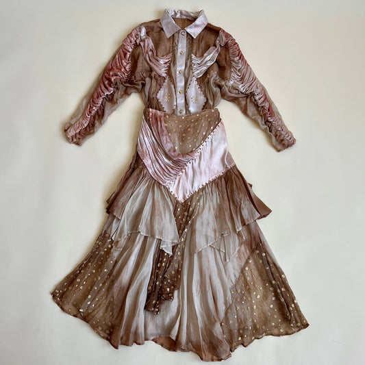 Vintage 1980s silk velvet 2 piece set (S/M)